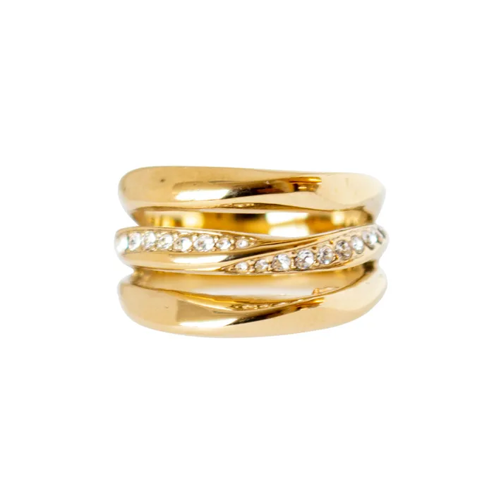 Rings Fossil Fossil Ladies Ring Stainless Steel Gold Size 7