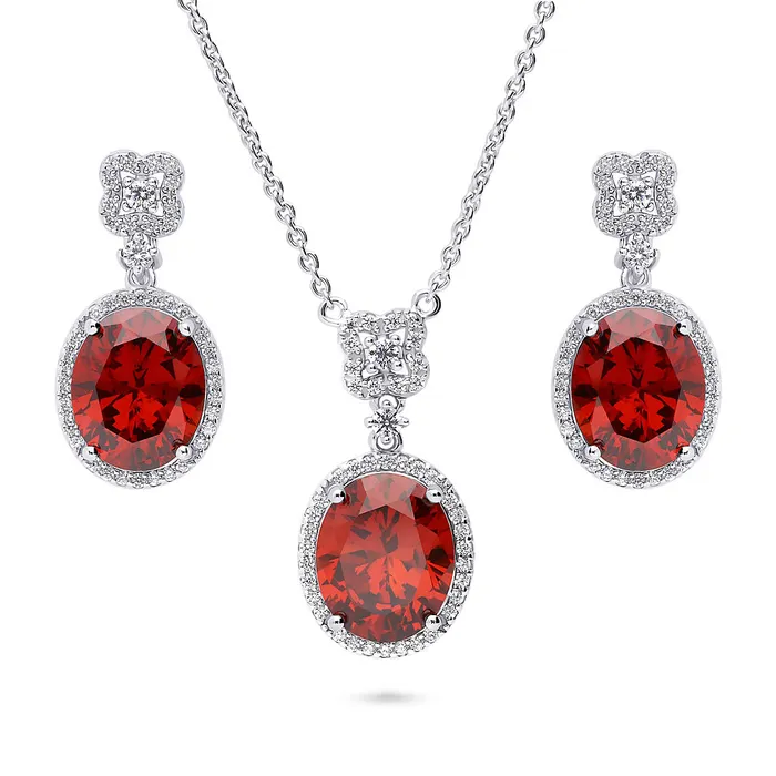Rings Halo Clover Oval CZ Set in Sterling Silver BERRICLE