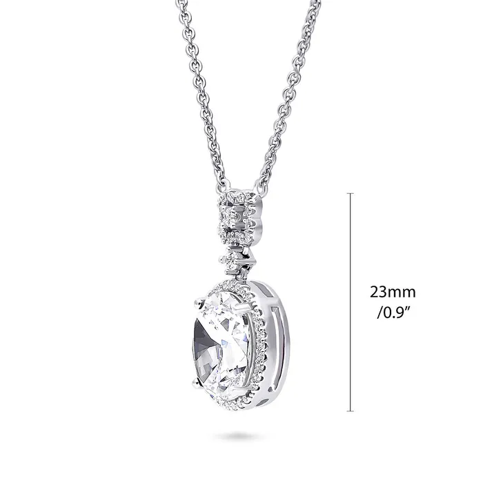 Rings Halo Clover Oval CZ Set in Sterling Silver BERRICLE