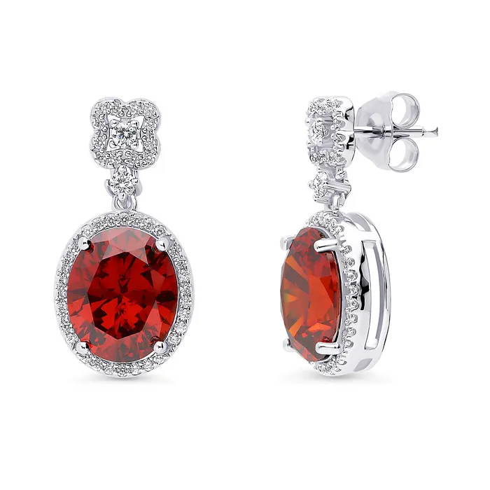 Rings Halo Clover Oval CZ Set in Sterling Silver BERRICLE