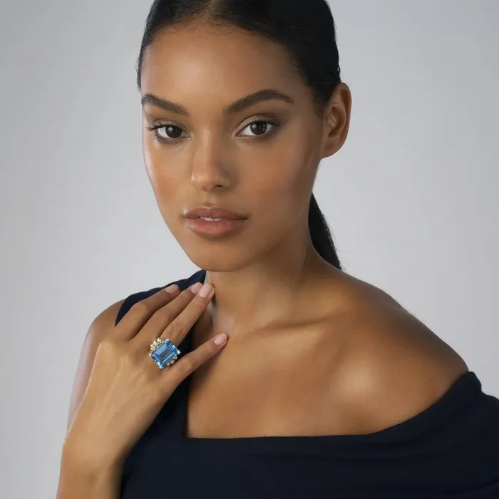 Rings LAGOS Glacier Extra Large EmeraldCut Swiss Blue Topaz Ring Rings LAGOS Glacier Extra Large EmeraldCut Swiss Blue Topaz Ring