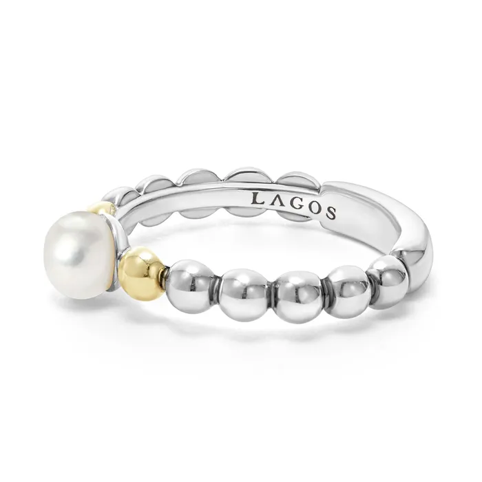 Rings Lagos Luna TwoTone Pearl Ring Rings Lagos Luna TwoTone Pearl Ring