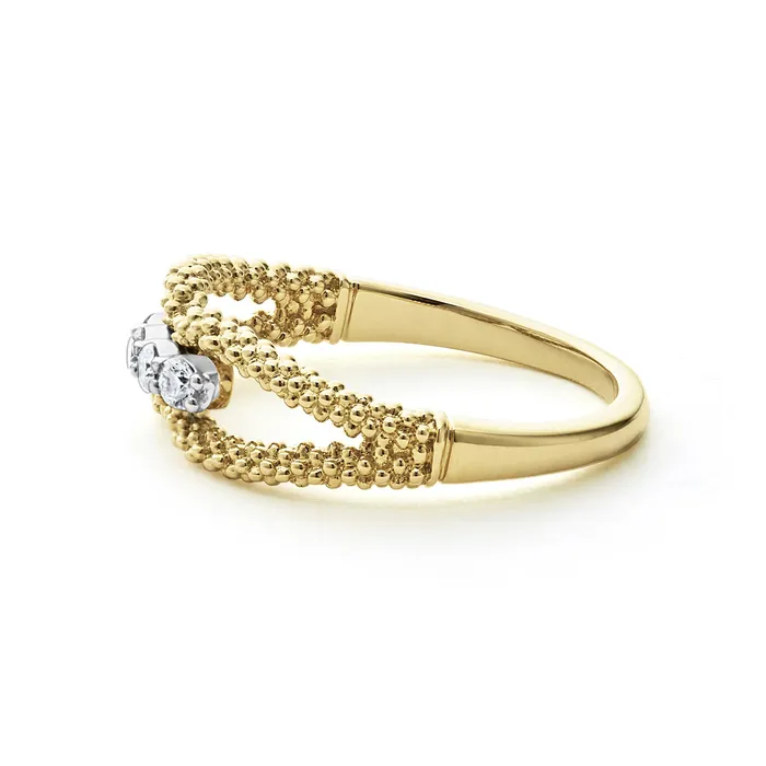 Rings LAGOS Signature Caviar 18K Gold Superfine Diamond Center Ring Rings LAGOS Signature Caviar 18K Gold Superfine Diamond Center Ring