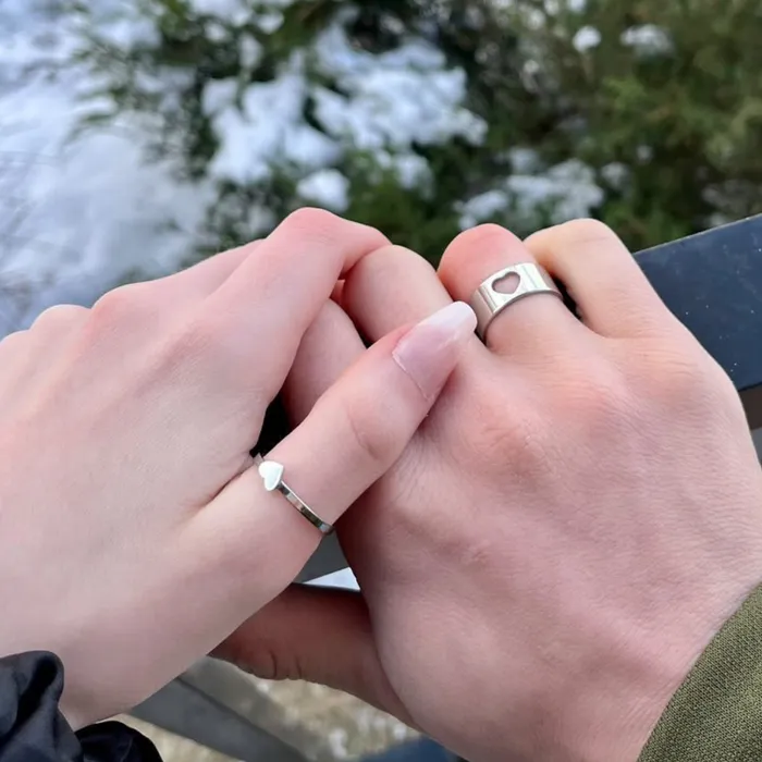 Rings Matching Hearts Ring Set Hearts Valley Jewelry