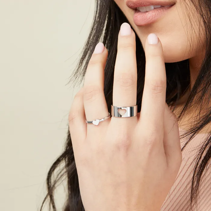 Rings Matching Hearts Ring Set Hearts Valley Jewelry