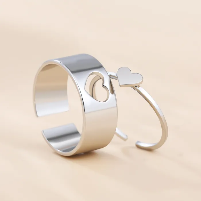 Rings Matching Hearts Ring Set Hearts Valley Jewelry