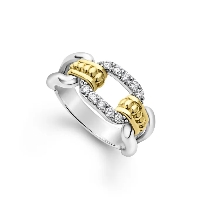 Rings Signature Caviar TwoTone Link Diamond Ring LAGOS