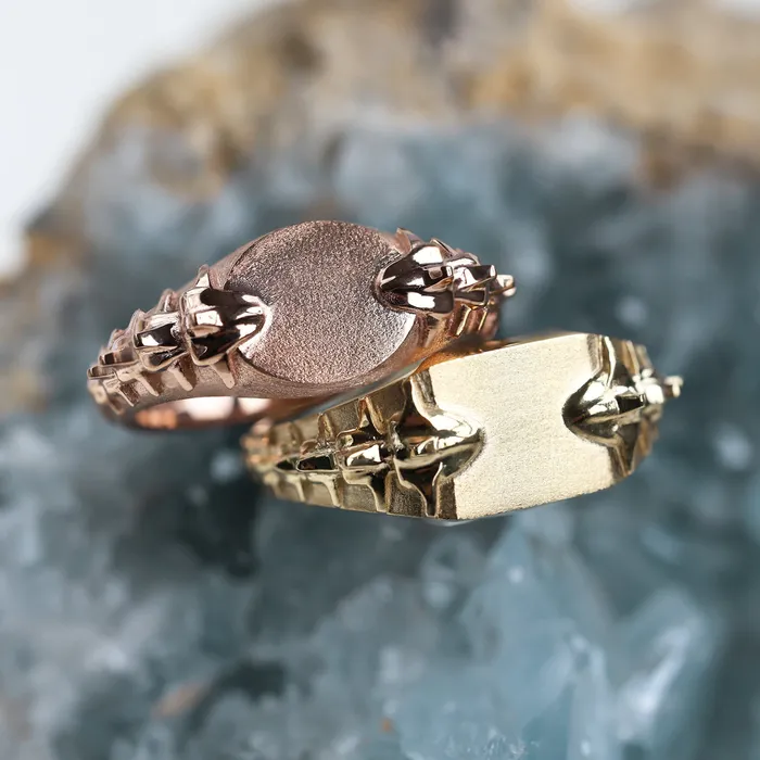 Rings Snake gold signet ring Ready to Ship Capucinne