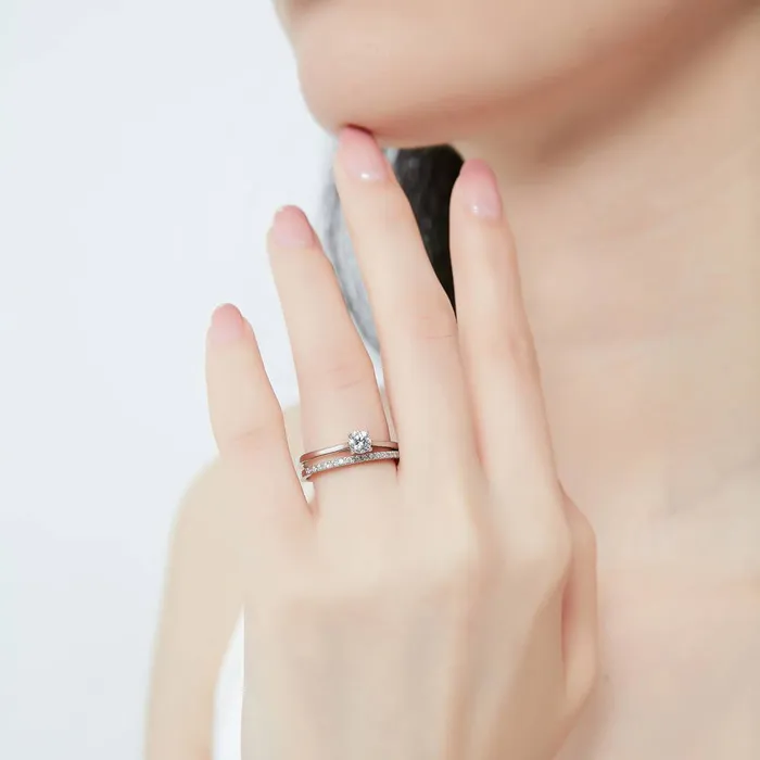 Rings Solitaire 035ct CZ Ring Set in Sterling Silver BERRICLE