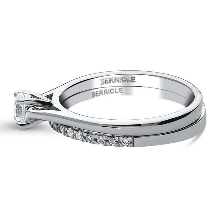 Rings Solitaire 035ct CZ Ring Set in Sterling Silver BERRICLE