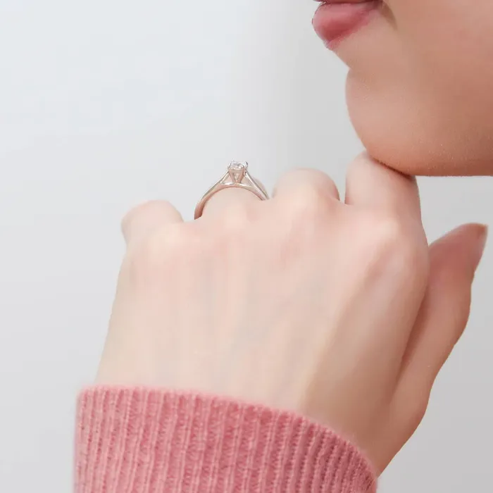Rings Solitaire 035ct CZ Ring Set in Sterling Silver BERRICLE