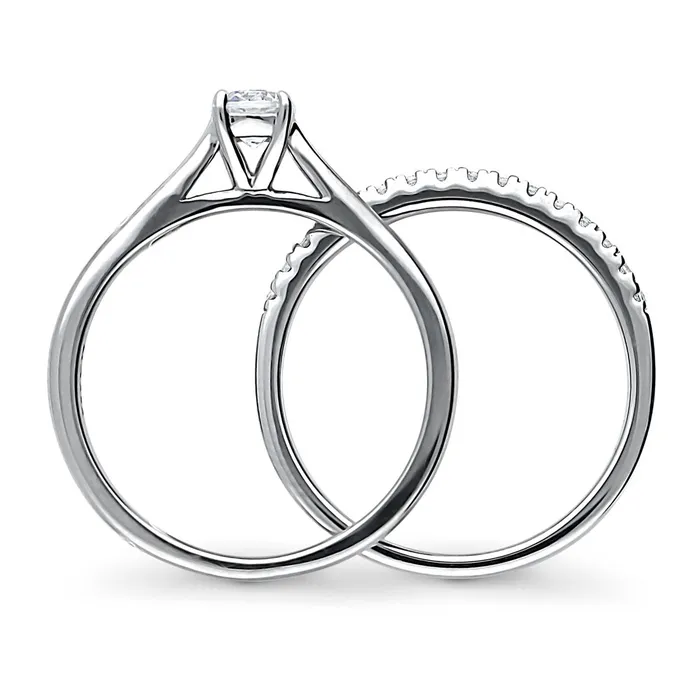 Rings Solitaire 035ct CZ Ring Set in Sterling Silver BERRICLE