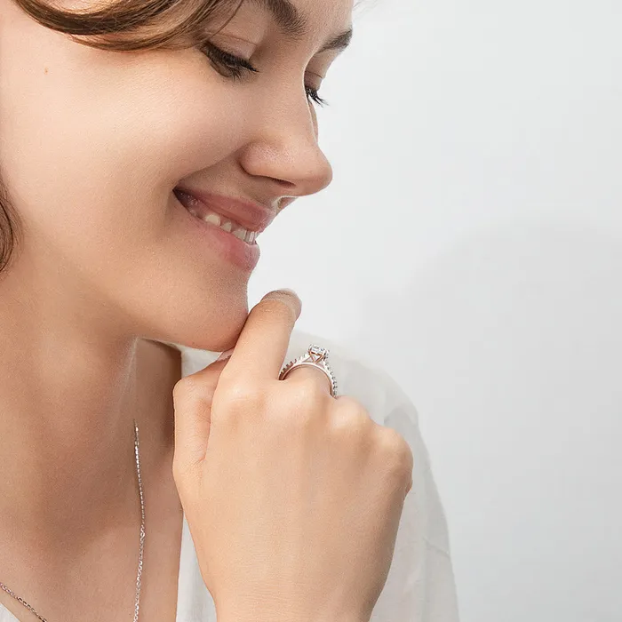 Rings Solitaire 18ct Oval CZ Ring in Sterling Silver BERRICLE