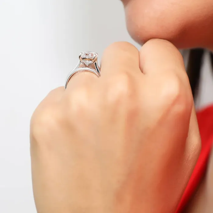 Rings Solitaire 55ct Oval CZ Ring Set in Sterling Silver BERRICLE