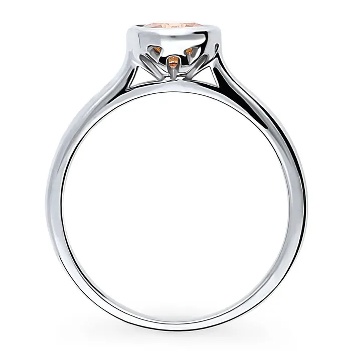 Rings Solitaire Caramel Bezel CZ Ring in Sterling Silver 08ct BERRICLE