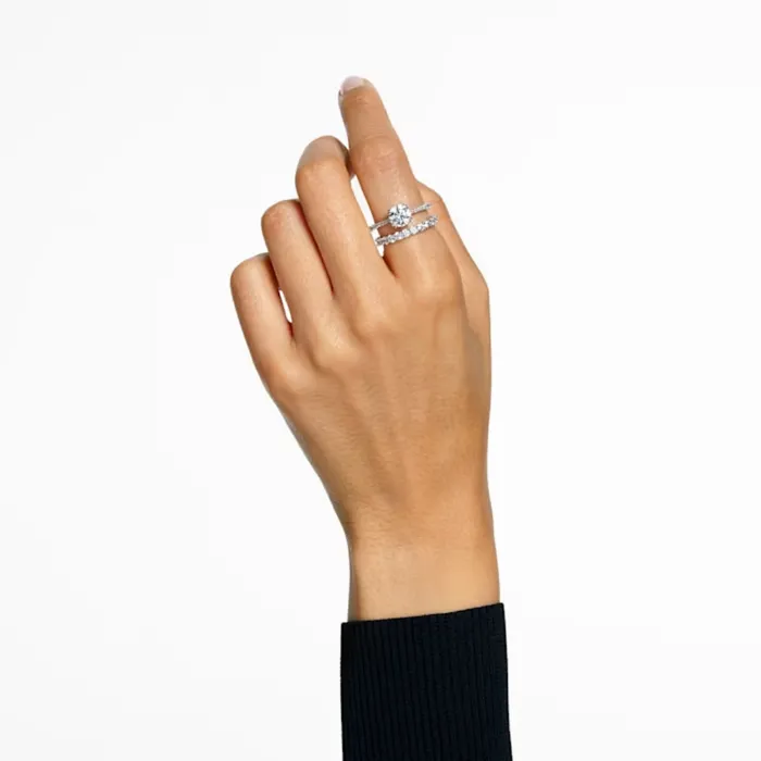 Rings Swarovski Swarovski Constella ring Set 2 Princess cut White Rhodium plated Size 58