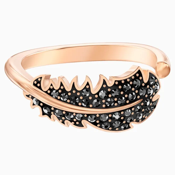 Rings Swarovski Swarovski Naughty Motif Ring Black RoseGold Tone