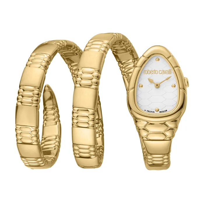 Roberto Cavalli Rings Roberto Cavalli by Franck Muller Womens Watch Gold Tone with Silver Dial Roberto Cavalli Rings Roberto Cavalli by Franck Muller Womens Watch Gold Tone with Silver Dial