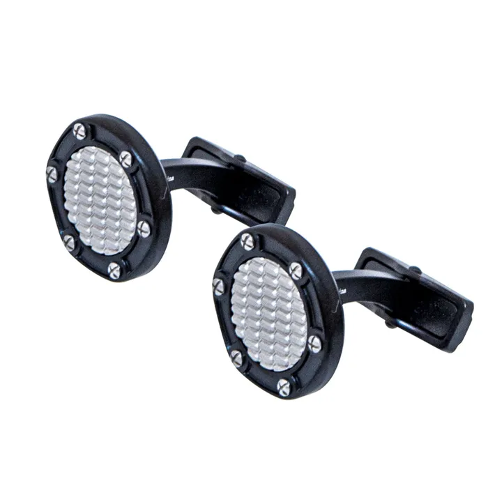 Roberto Cavalli Roberto Cavalli Cufflinks Matte Black With Matte Silver Color Mid Design Rings Roberto Cavalli Roberto Cavalli Cufflinks Matte Black With Matte Silver Color Mid Design Rings