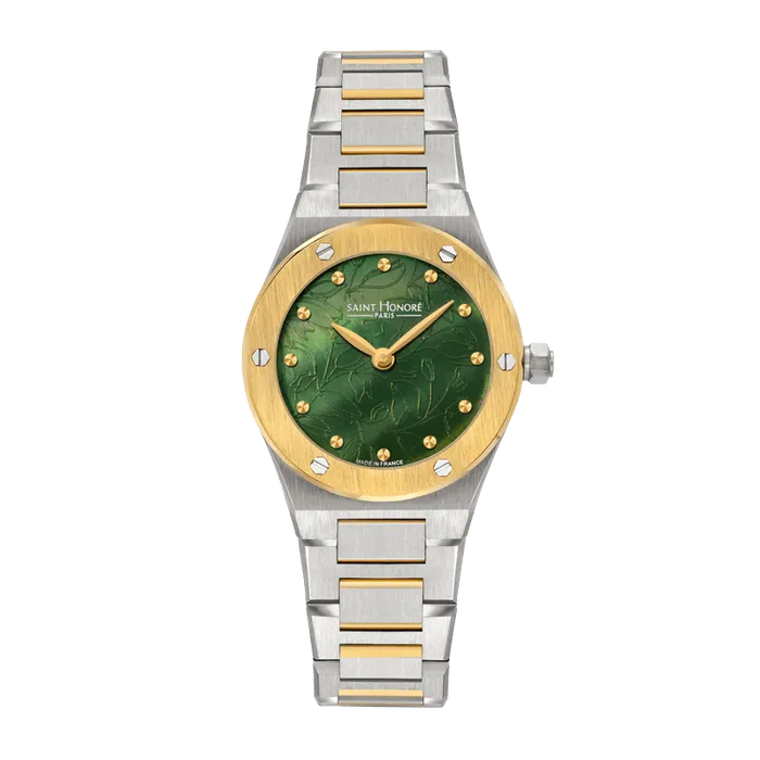 Saint Honore Earrings Saint Honore Haussman Womens Green MOP Silver Gold Watch Saint Honore Earrings Saint Honore Haussman Womens Green MOP Silver Gold Watch