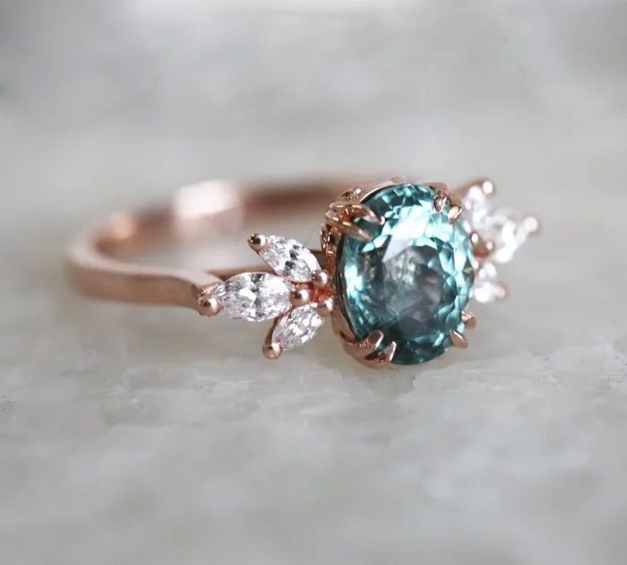 Salma Sapphire Diamond Ring Capucinne Rings