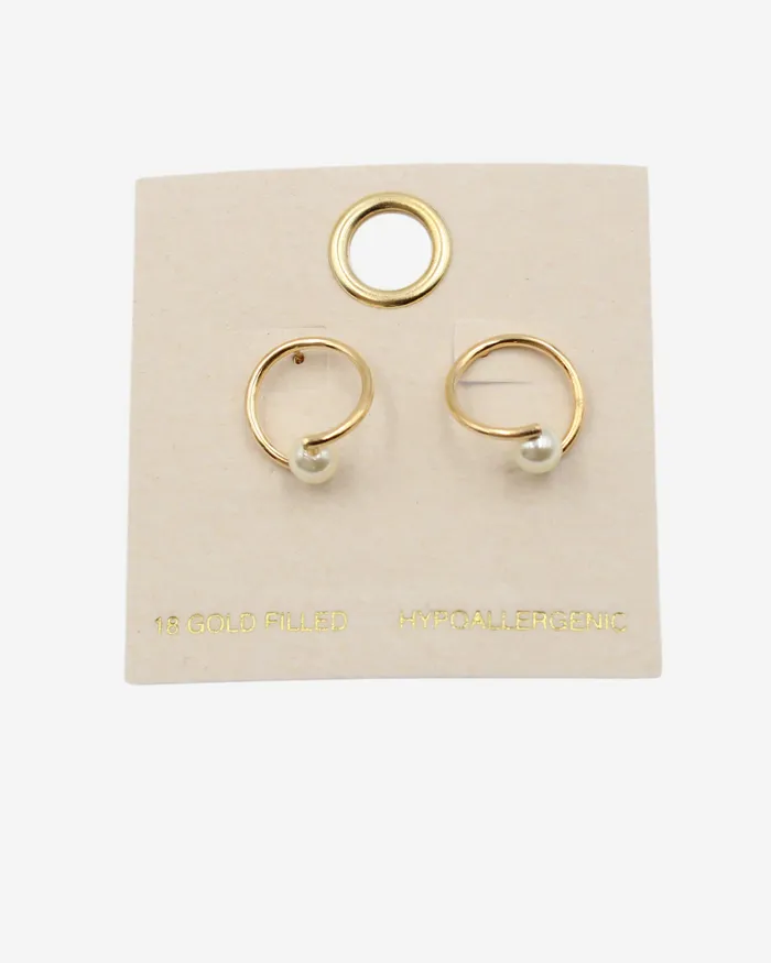 SEPT2024 Necklaces Gold Hoops with Pearl SEPT2024 Necklaces Gold Hoops with Pearl