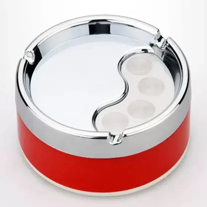 Shivarth Ashtray Living Room Household Simpe Rotable Thickened Stainless Steel Smokeless Windproof Ashtray Home Office Decoration Red Dropshipped via Social Commerce Network Bracelets