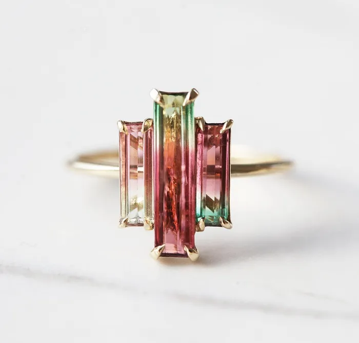 Sierra Watermelon Tourmaline Ring Capucinne Rings