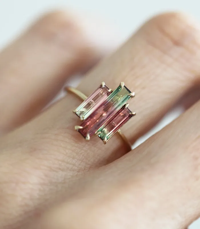 Sierra Watermelon Tourmaline Ring Capucinne Rings