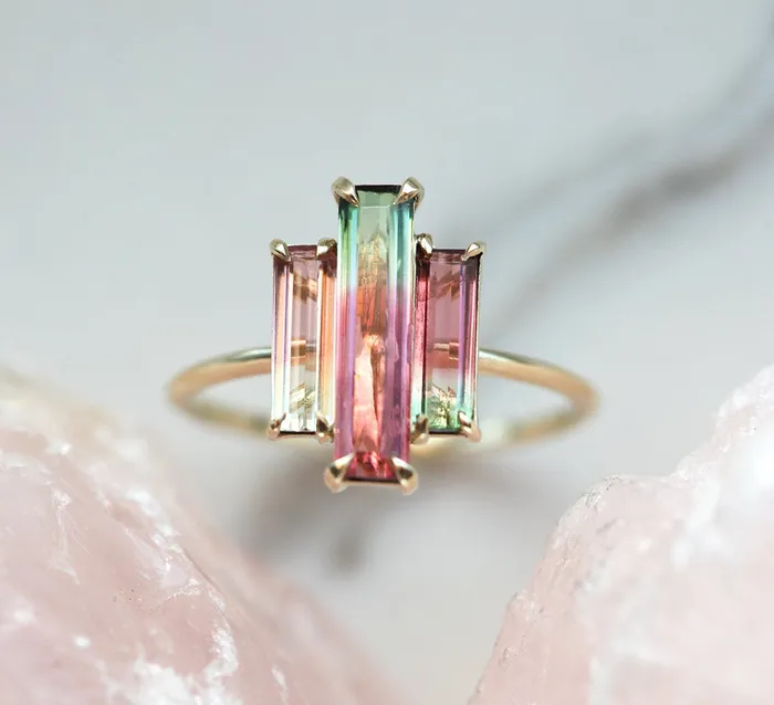 Sierra Watermelon Tourmaline Ring Capucinne Rings