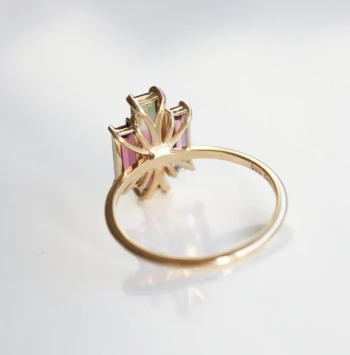 Sierra Watermelon Tourmaline Ring Capucinne Rings