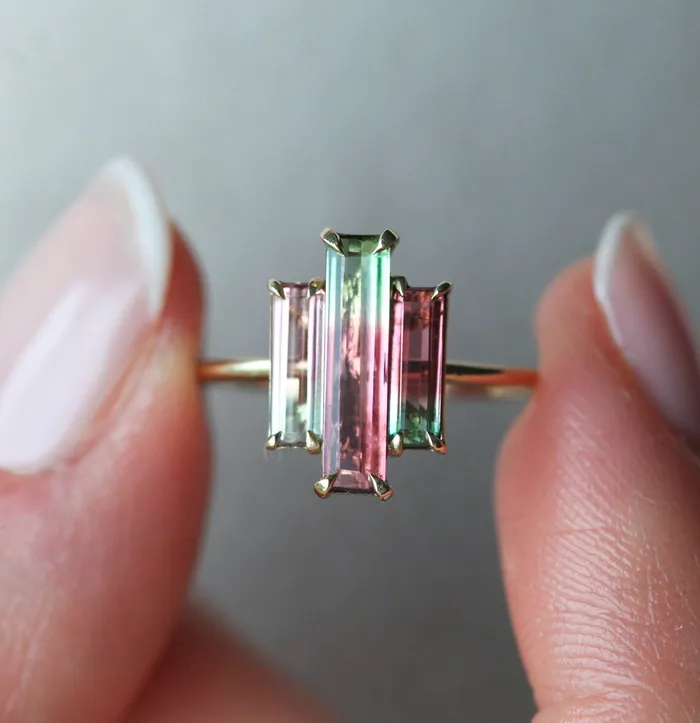 Sierra Watermelon Tourmaline Ring Capucinne Rings