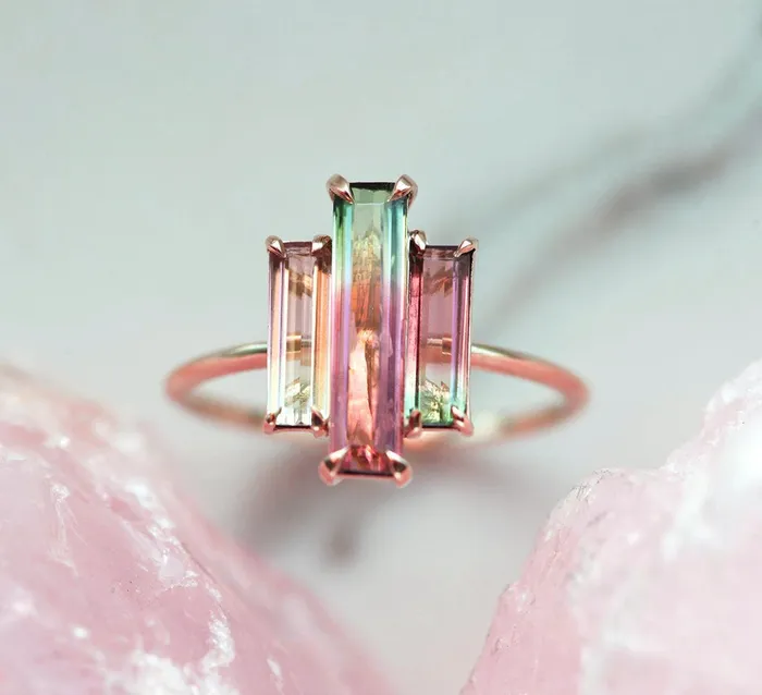 Sierra Watermelon Tourmaline Ring Capucinne Rings