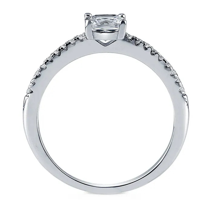 Solitaire 06ct Cushion CZ Ring in Sterling Silver BERRICLE Rings