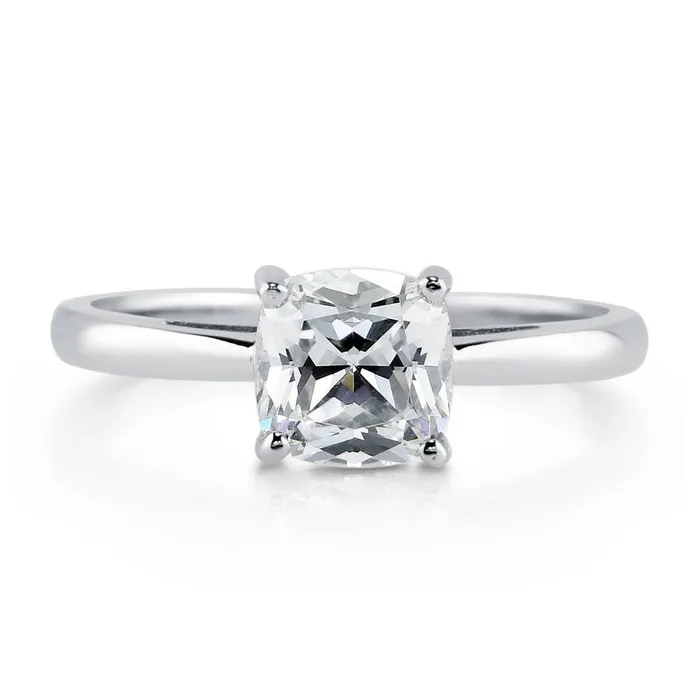 Solitaire 15ct Cushion CZ Ring in Sterling Silver BERRICLE Rings