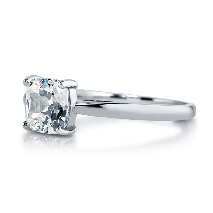 Solitaire 15ct Cushion CZ Ring in Sterling Silver BERRICLE Rings