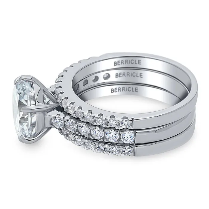 Solitaire 38ct CZ Ring Set in Sterling Silver BERRICLE Rings