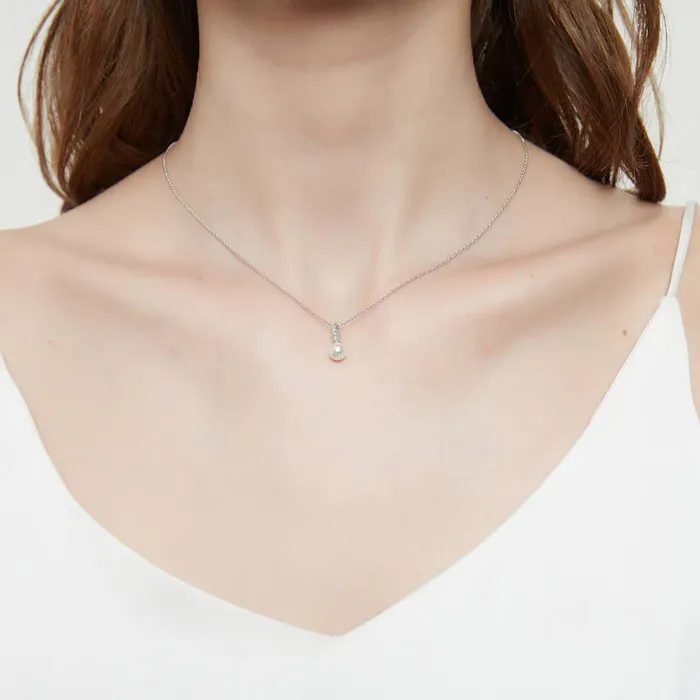 Solitaire Imitation Pearl Set in Sterling Silver BERRICLE Earrings