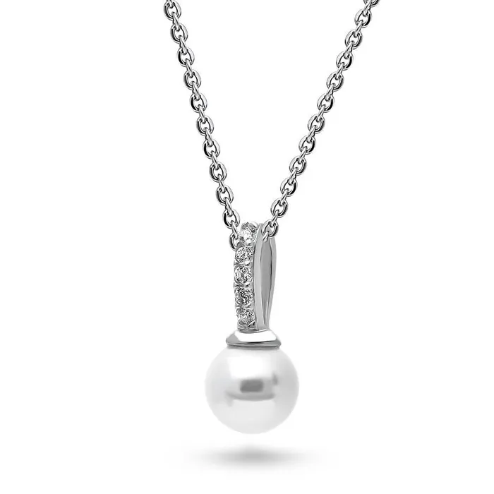 Solitaire Imitation Pearl Set in Sterling Silver BERRICLE Earrings