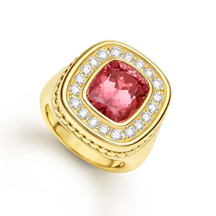 Studio 18K Gold Diamond Pink Tourmaline Ring LAGOS Rings