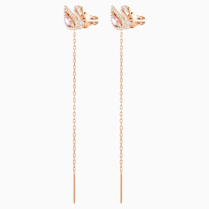 Swarovski Dazzling Swan Earrings Pink Swarovski Earrings