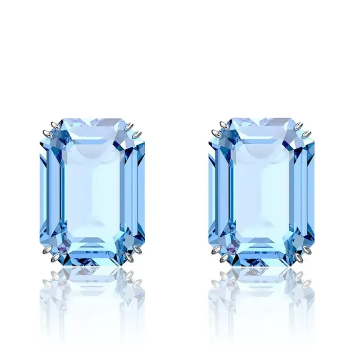 Swarovski Earrings Swarovski Millenia Stud Earrings Octagon Cut Blue Rhodium Plated Swarovski Earrings Swarovski Millenia Stud Earrings Octagon Cut Blue Rhodium Plated