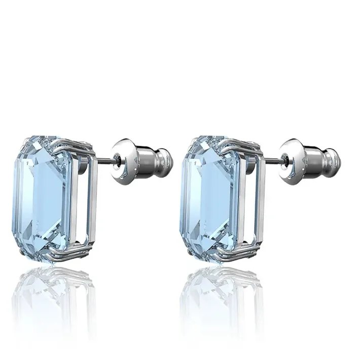 Swarovski Earrings Swarovski Millenia Stud Earrings Octagon Cut Blue Rhodium Plated Swarovski Earrings Swarovski Millenia Stud Earrings Octagon Cut Blue Rhodium Plated