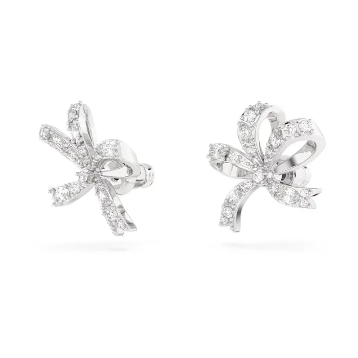 Swarovski Earrings Swarovski Volta stud earrings Bow Small White Rhodium plated