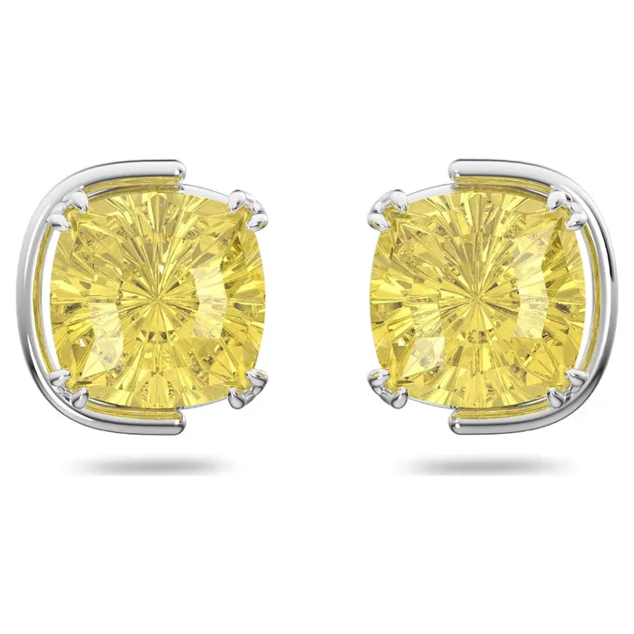 Swarovski Harmonia Stud Earrings Cushion cut Yellow Rhodium plated Swarovski Earrings Swarovski Harmonia Stud Earrings Cushion cut Yellow Rhodium plated Swarovski Earrings