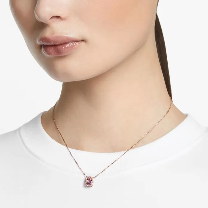 Swarovski Necklaces Swarovski Millenia Necklace with pendant Octagon cut Purple Rose goldtone plated 38CM x 425 CM Swarovski Necklaces Swarovski Millenia Necklace with pendant Octagon cut Purple Rose goldtone plated 38CM x 425 CM