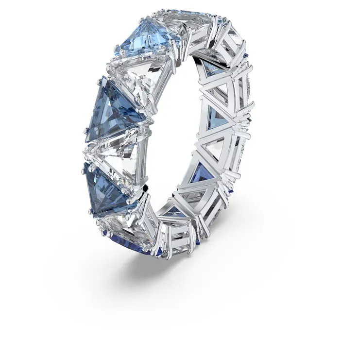 Swarovski Rings Swarovski Millenia Cocktail Ring Triangle cut crystals Blue Rhodium Plated Size55 Swarovski Rings Swarovski Millenia Cocktail Ring Triangle cut crystals Blue Rhodium Plated Size55