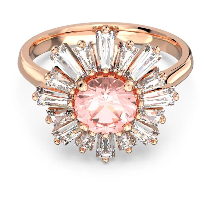 Swarovski Rings Swarovski Sunshine Ring Pink Rose goldtone plated 52 Swarovski Rings Swarovski Sunshine Ring Pink Rose goldtone plated 52