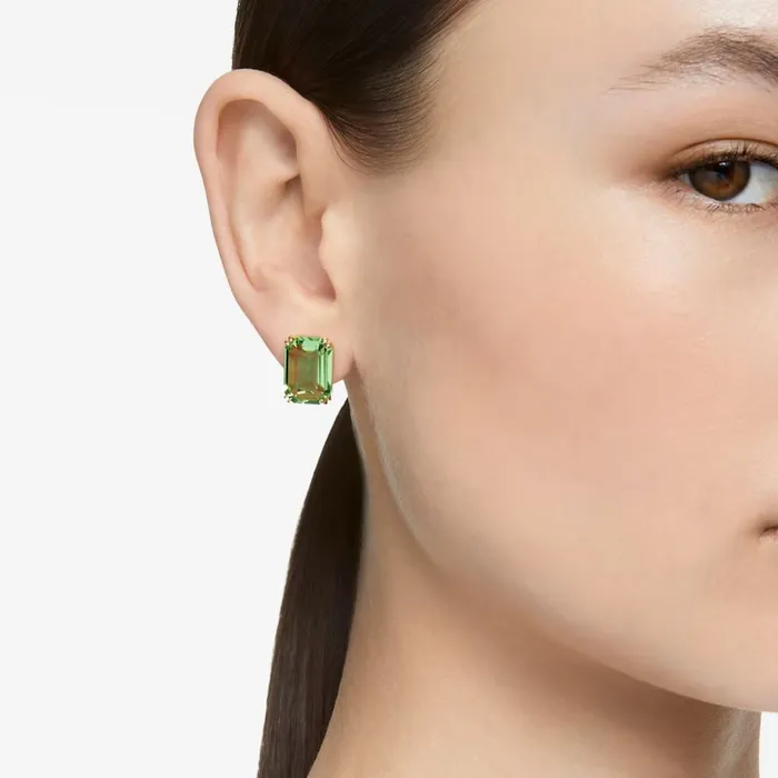 Swarovski Swarovski Millenia Stud Earrings Octagon cut Green Goldtone plated ONE SIZE Earrings Swarovski Swarovski Millenia Stud Earrings Octagon cut Green Goldtone plated ONE SIZE Earrings