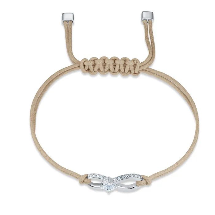 Swarovski Swarovski Swarovski Infinity Bracelet Beige Rhodium Plated Bracelets